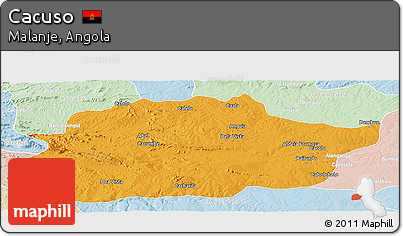 Political Panoramic Map of Cacuso, lighten