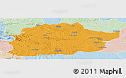 Political Panoramic Map of Cacuso, lighten