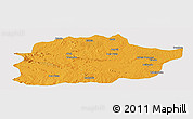 Political Panoramic Map of Cacuso, single color outside