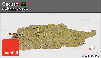 Satellite Panoramic Map of Cacuso, cropped outside