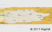 Shaded Relief Panoramic Map of Cacuso, physical outside
