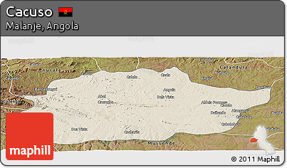 Shaded Relief Panoramic Map of Cacuso, satellite outside