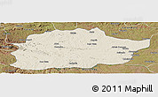 Shaded Relief Panoramic Map of Cacuso, satellite outside