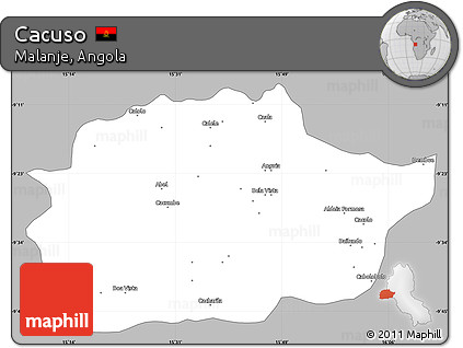 Gray Simple Map of Cacuso, single color outside
