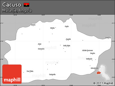 Gray Simple Map of Cacuso, single color outside