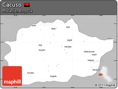 Gray Simple Map of Cacuso, single color outside