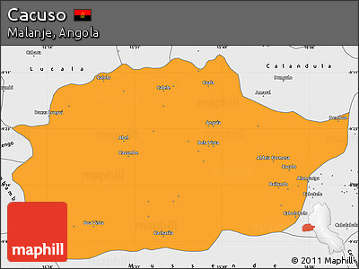 Political Simple Map of Cacuso, single color outside, borders and labels