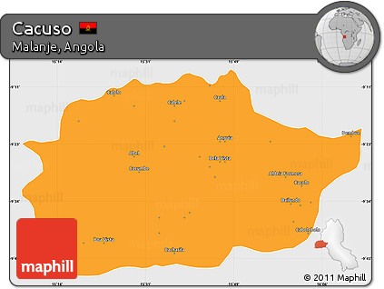 Political Simple Map of Cacuso, single color outside
