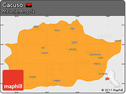 Political Simple Map of Cacuso, single color outside