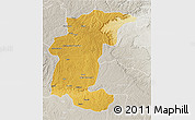 Physical 3D Map of Calandula, lighten, semi-desaturated