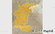 Physical 3D Map of Calandula, semi-desaturated