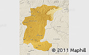 Physical 3D Map of Calandula, shaded relief outside