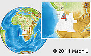 Physical Location Map of Kiwaba N'Zogi, highlighted country, highlighted parent region, within the entire country