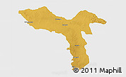 Physical 3D Map of Luquembo, single color outside