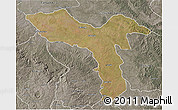 Satellite 3D Map of Luquembo, semi-desaturated