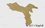 Satellite 3D Map of Luquembo, single color outside