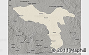 Shaded Relief 3D Map of Luquembo, darken, semi-desaturated