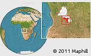Satellite Location Map of Luquembo, highlighted parent region
