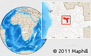 Shaded Relief Location Map of Luquembo, highlighted country