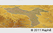 Satellite Panoramic Map of Luquembo, physical outside
