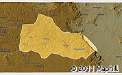 Physical 3D Map of Mucari, darken