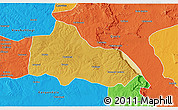 Physical 3D Map of Mucari, political outside