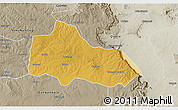 Physical 3D Map of Mucari, semi-desaturated