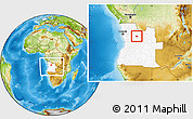 Physical Location Map of Mucari, highlighted country, within the entire country