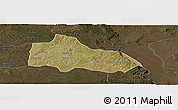 Satellite Panoramic Map of Mucari, darken