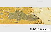 Satellite Panoramic Map of Mucari, physical outside