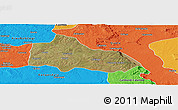 Satellite Panoramic Map of Mucari, political outside