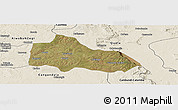 Satellite Panoramic Map of Mucari, shaded relief outside