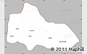 Gray Simple Map of Mucari, cropped outside