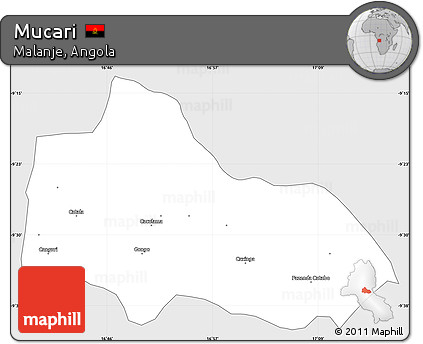 Silver Style Simple Map of Mucari, single color outside