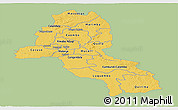 Savanna Style Panoramic Map of Malanje, single color outside