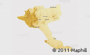 Physical 3D Map of Quela, cropped outside