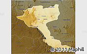 Physical 3D Map of Quela, darken