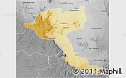 Physical 3D Map of Quela, desaturated