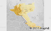 Physical 3D Map of Quela, lighten, desaturated