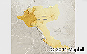 Physical 3D Map of Quela, lighten, semi-desaturated