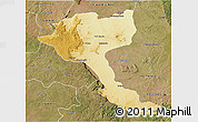 Physical 3D Map of Quela, satellite outside