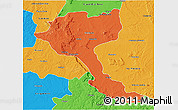 Political 3D Map of Quela