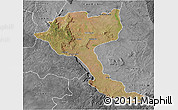 Satellite 3D Map of Quela, desaturated