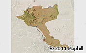 Satellite 3D Map of Quela, lighten