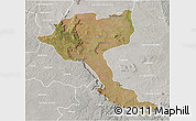 Satellite 3D Map of Quela, lighten, semi-desaturated