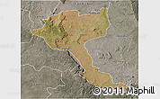 Satellite 3D Map of Quela, semi-desaturated