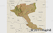 Satellite 3D Map of Quela, shaded relief outside