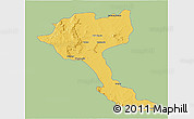 Savanna Style 3D Map of Quela, single color outside