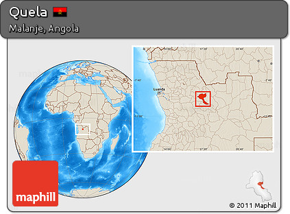 Shaded Relief Location Map of Quela