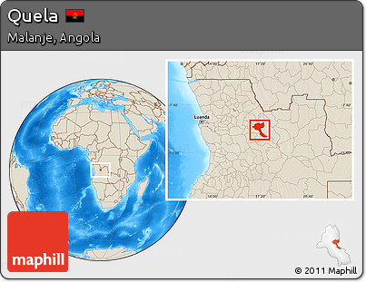 Shaded Relief Location Map of Quela